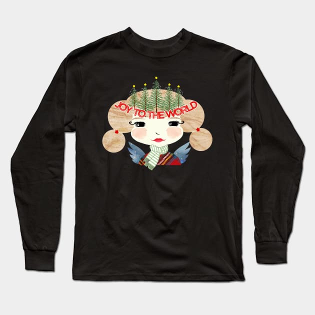 Christmas Angel Abigail--Joy to the World Long Sleeve T-Shirt by tracey